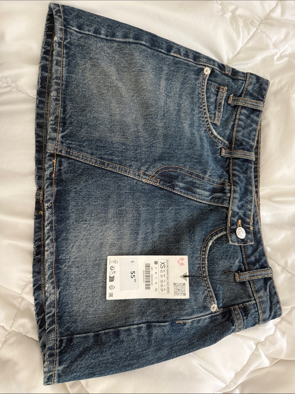 Zara Blue Denim Mini Skirt
